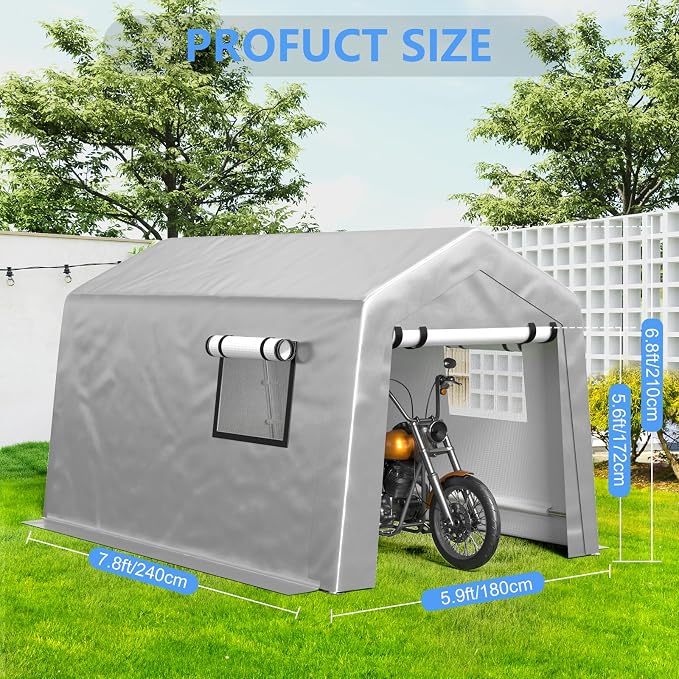 6x8 ft Carport Heavy Duty Tent - Image 2