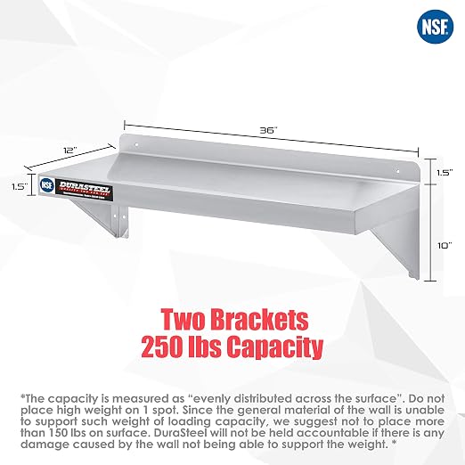 DuraSteel Stainless Steel Wall Shelf - Image 3