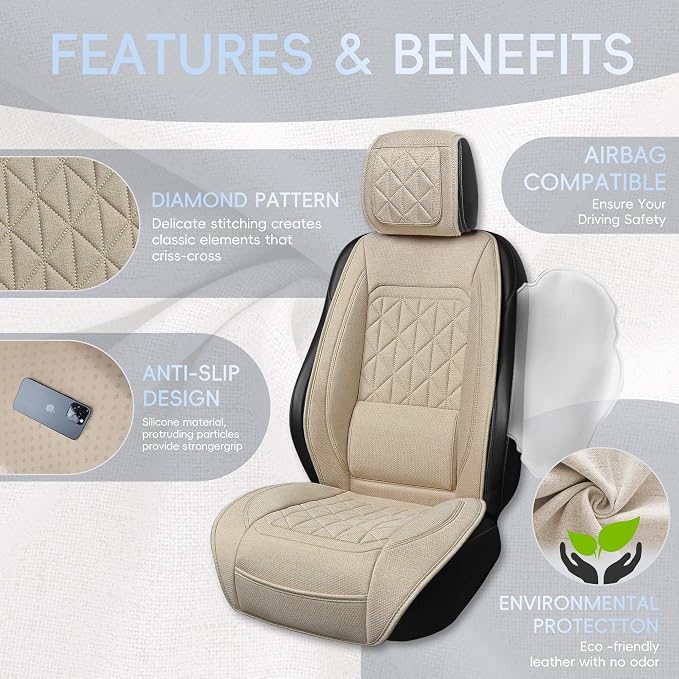 BABYBLU Linen Car Seat Cover for Cars - Image 2