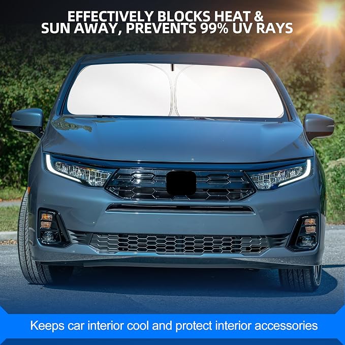 Windshield Sun Shade for Honda Odyssey 2018-2025 2026 Foldable Sunshade Custom - Image 7