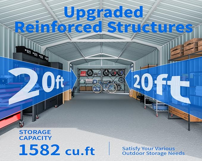 20x13 Metal Shed, Metal Garage Building - Image 3