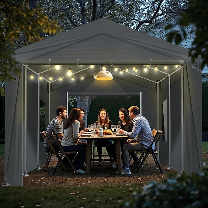 VINGLI 12 x 20 ft Outdoor Portable Storage Shed, Heavy Duty Bike Tent - Image 9