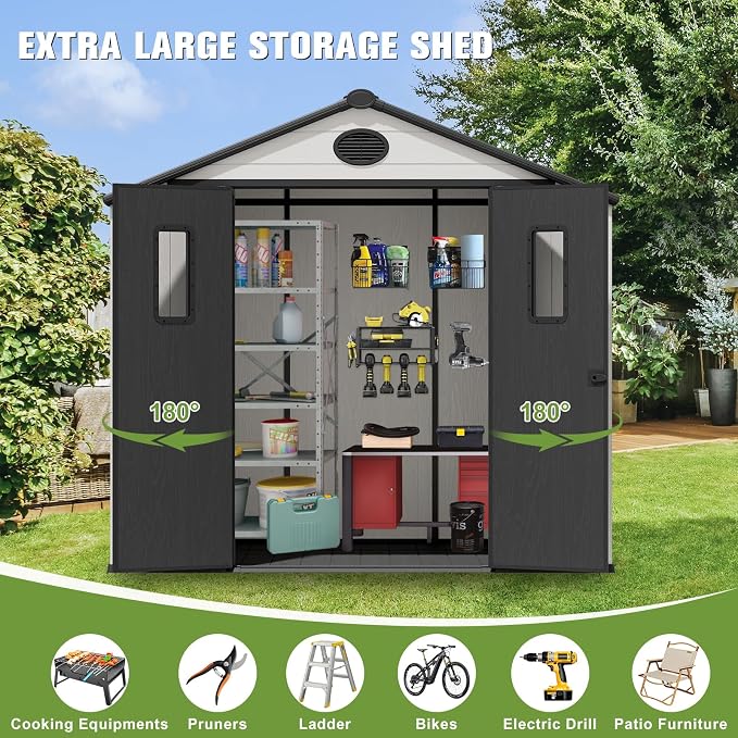 COOS BAY Resin Outdoor Storage Shed - Image 8