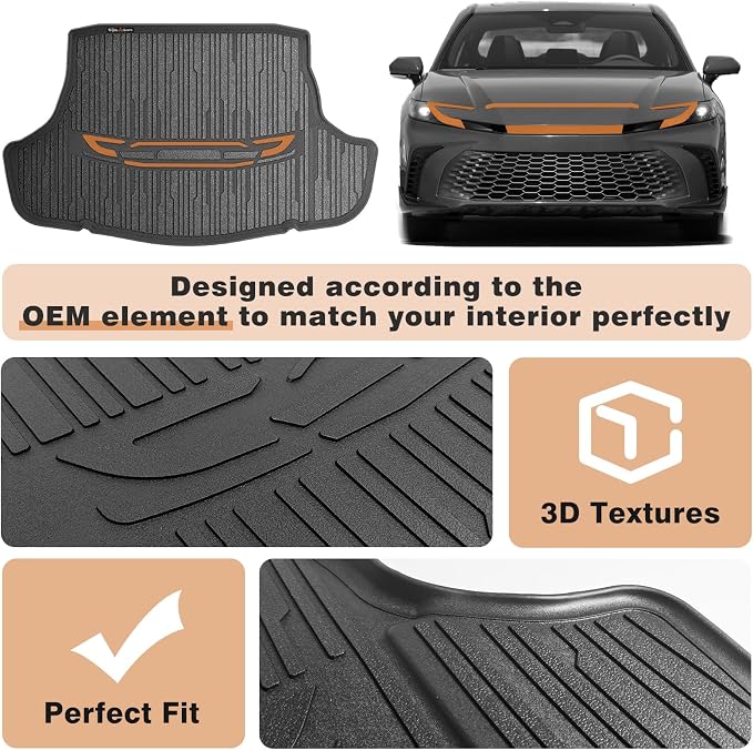 TripleAliner Trunk Floor Mat All Weather Liners Compatible - Image 5
