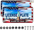 License Plate Frames Multicolor License Plate Holder American Flag in God We by Unknown