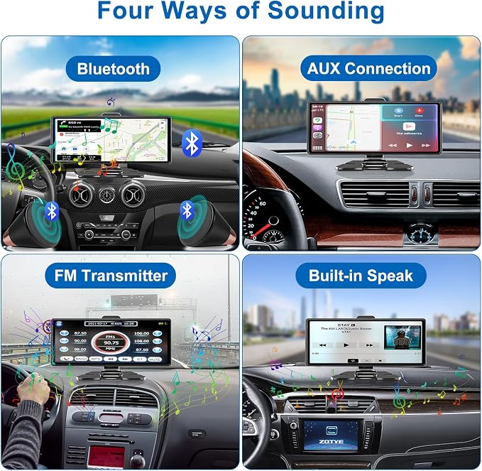 Carplay Screen for Car, 10.26" HD IPS Wireless Portable car Stereo for Apple - Image 6