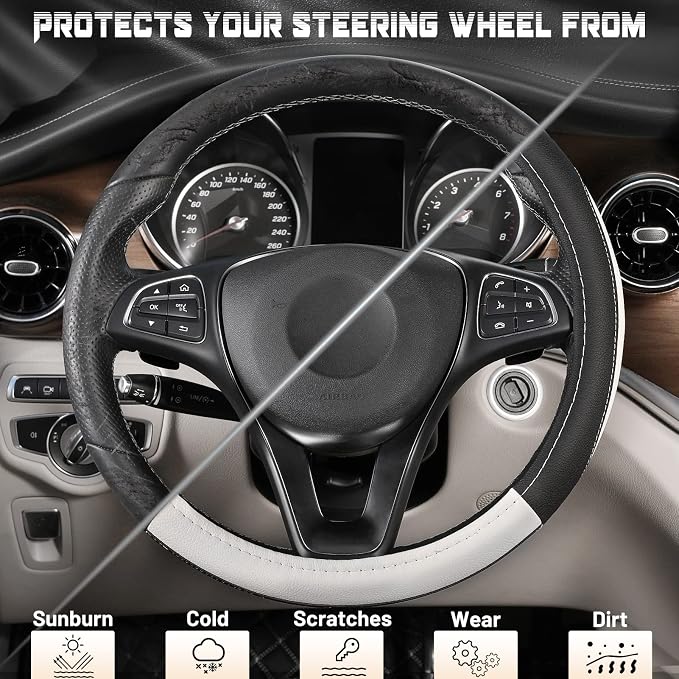 SEG Direct Car Steering Wheel Cover Universal Standard Size 14.5-15 inch - Image 4