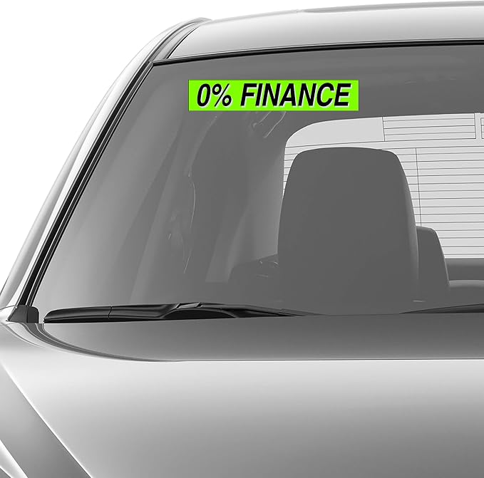 Ez-line Vinyl Windshield Stickers 3 Dozen 15 Inch Chartreuse Slogan Dealership - Image 2