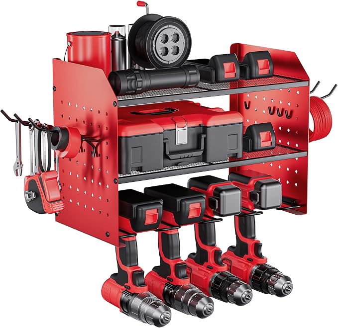 TRZZ Power Tool Organizer Wall Mount, 3-Layer Drill Holder by TRZZ