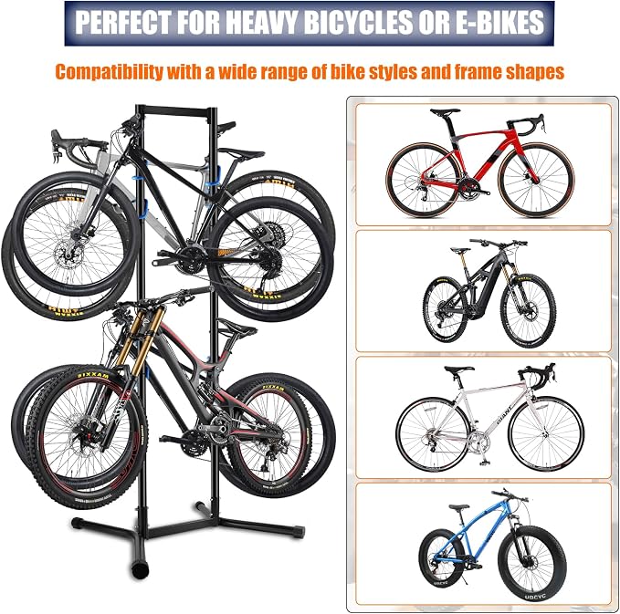 Stand Bike Storage Rack Garage Max 240lbs, Freestanding Gravity Indoor Bike - Image 5