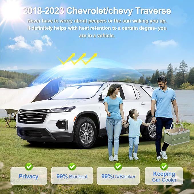 8pcs Car Window Shades for Chevrolet/Chevy Traverse2018-2023 Accessories - Image 2