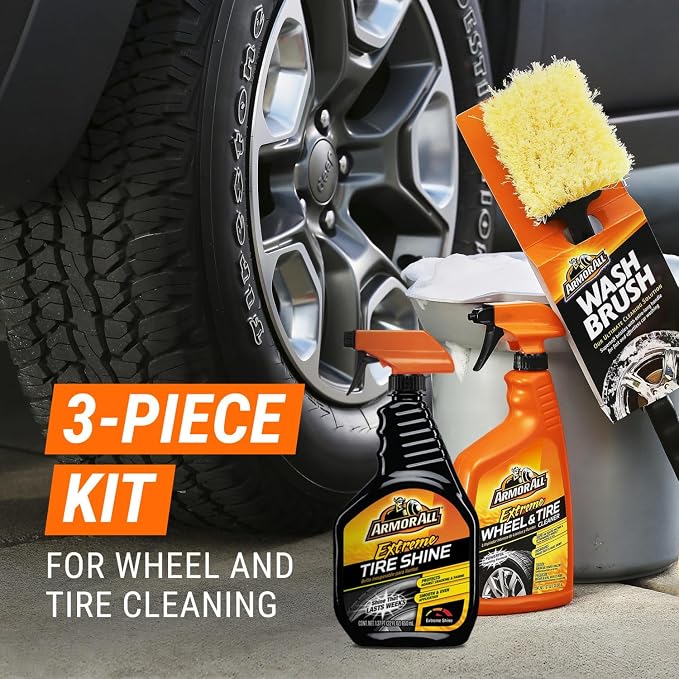 Armor All Wheel Cleaner and Tire Shine Kit, Heavy Duty Car Wheel Cleaner - Image 3