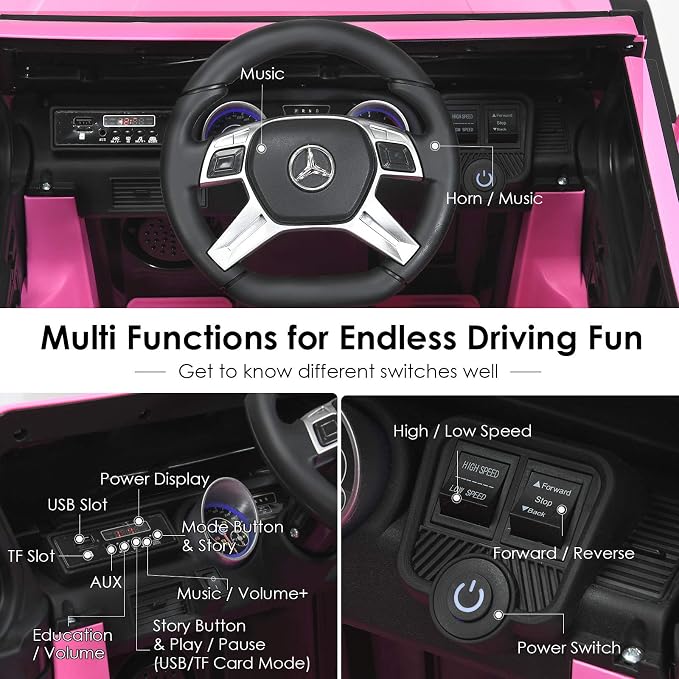 Costzon Ride on Car, Licensed Mercedes-Benz Maybach, 12V Battery Powered - Image 5