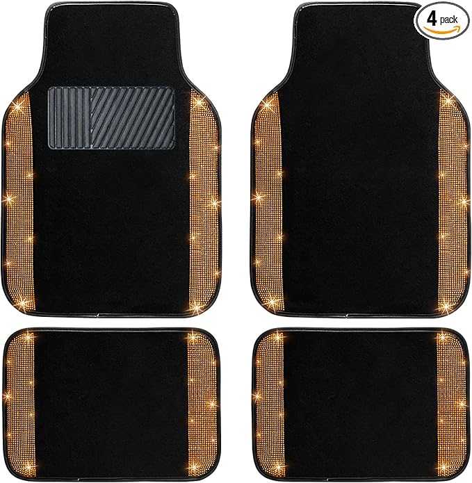 NBTEPEM Bling Car Floor Mats Full Set, Universal Fit Most Cars by NBTEPEM