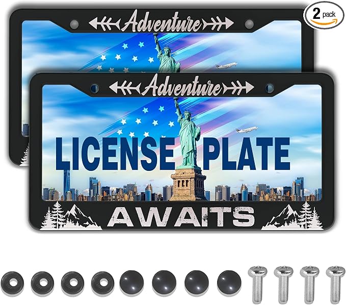License Plate Frames for Men Black and White Car Plate Frames for Women by Unknown