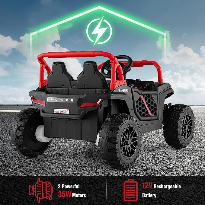 Costzon Kids UTV, 12V Battery Powered Electric Off-Road Car w/Remote Control - Image 5