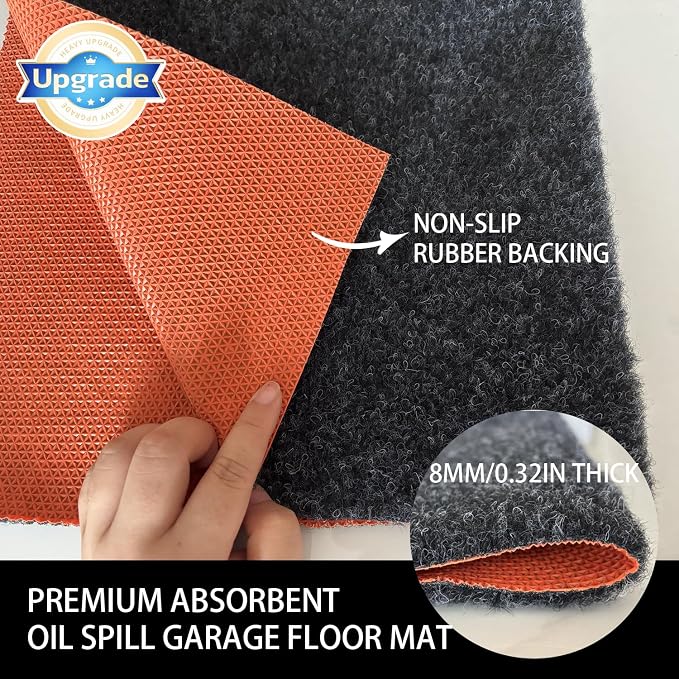 Oil Spill Garage Floor Mat Large, Heavy Duty 98" x 79" 8mm Thick Garage Mat - Image 3