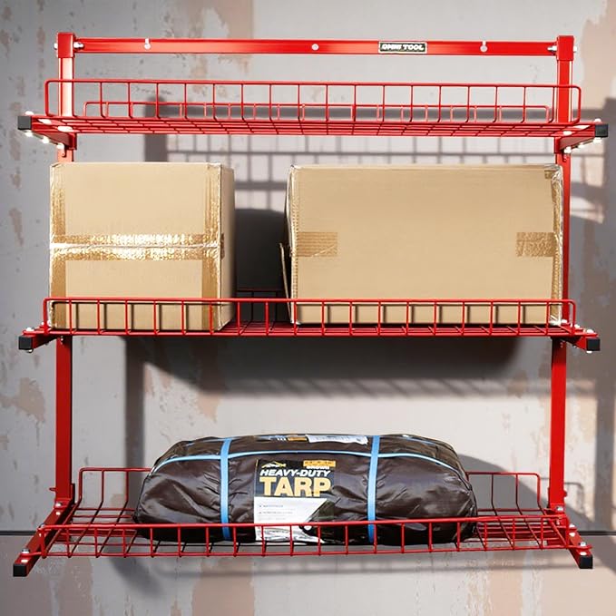LAUCO Wall Mounted Storage Rack, 3-Level Metal Wall Shelving - Image 6