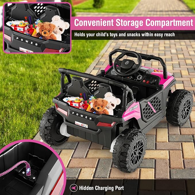 Costzon Kids UTV, 12V Battery Powered Electric Off-Road Car w/Remote Control - Image 4