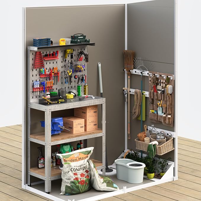 UDPATIO Outdoor Storage Shed 5x3 FT, Garden Plastic Sheds & Outdoor Resin Shed - Image 3