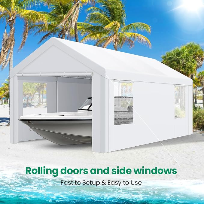 COBIZI Carports 10x20 Heavy Duty Car Canopy Garage - Image 8