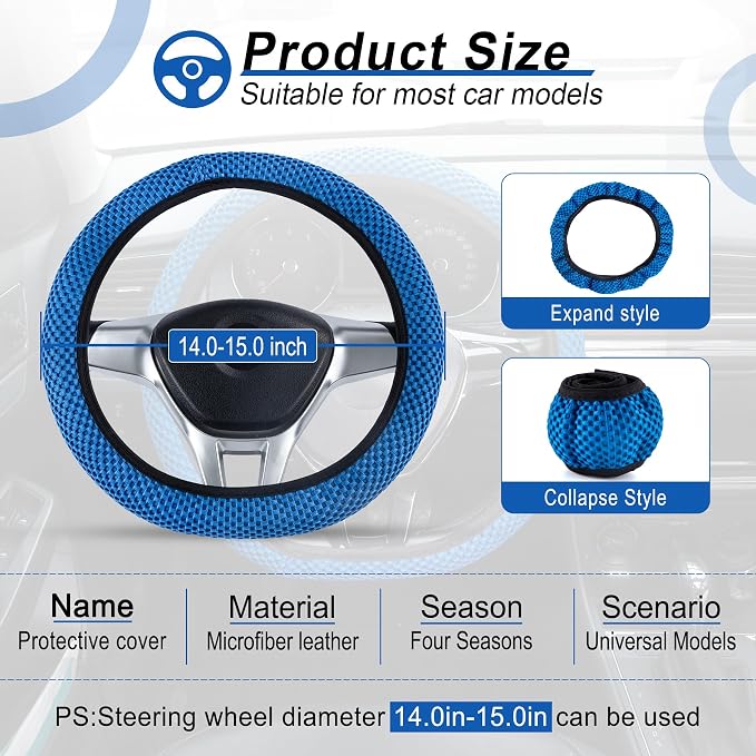 alpmosn Elastic Stretch Steering Wheel Cover, Universal Interior Accessories - Image 2