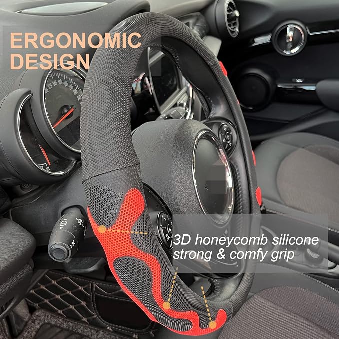 PINCTROT Large Size Comfy Grip Steering Wheel Cover, Anti-Slip Design, - Image 2