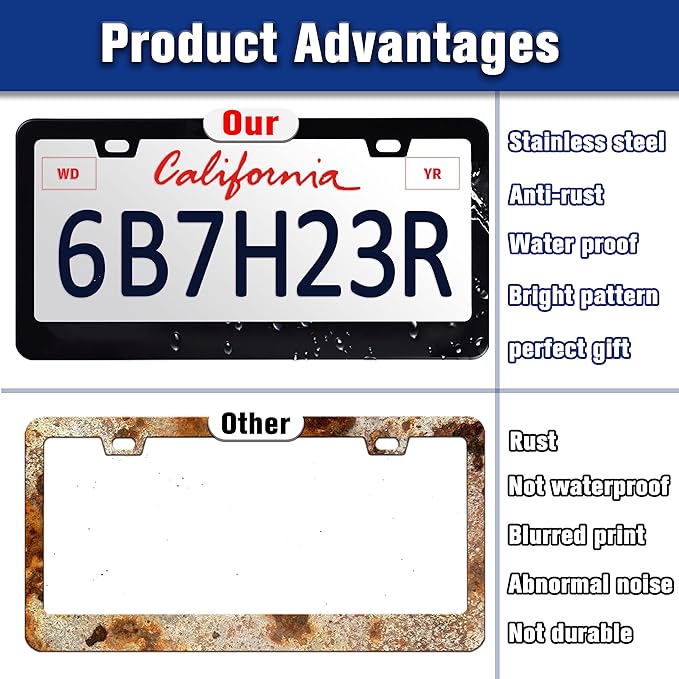 Funny Cat License Plate Frame Pet Cartoon License Plate Holders Stainless Steel - Image 4