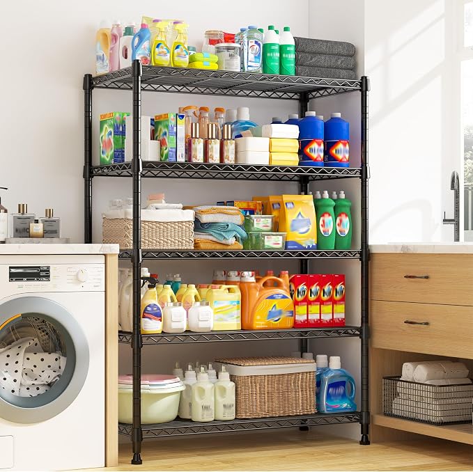 REIBII 5-Tier Wire Shelving Rack Storage Shelves Metal Shelves, 1020 LBS - Image 8