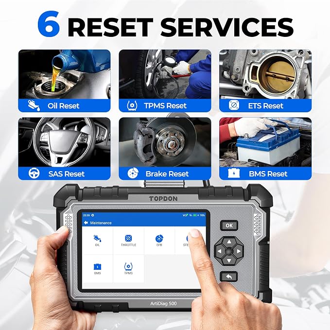 OBD2 Scanner TOPDON AD500, Oil SAS Throttle TPMS BMS EPB Reset, Engine ABS SRS - Image 3