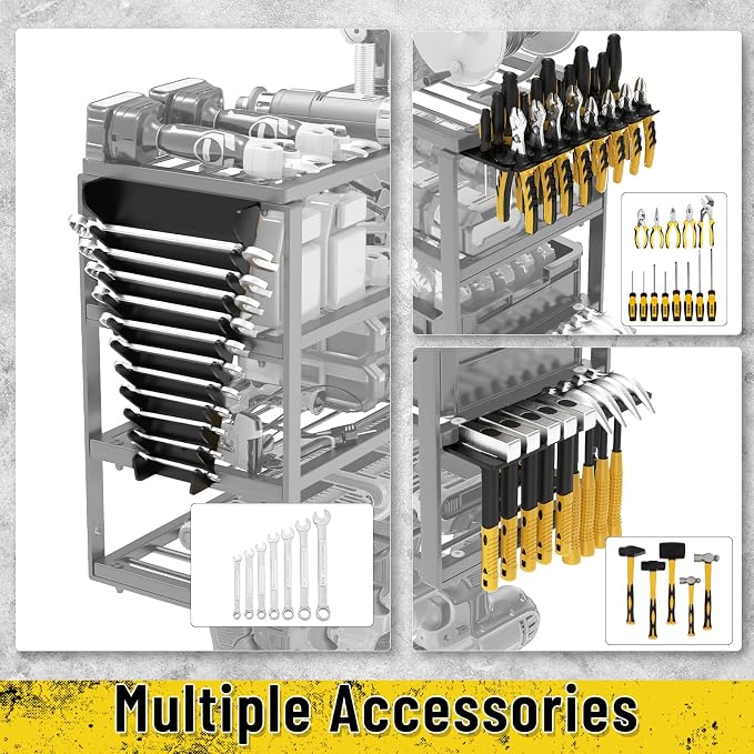 Heavy Duty Power Tool Organizer Wall Mount, Cordless Drill Hanger Storage Rack - Image 3