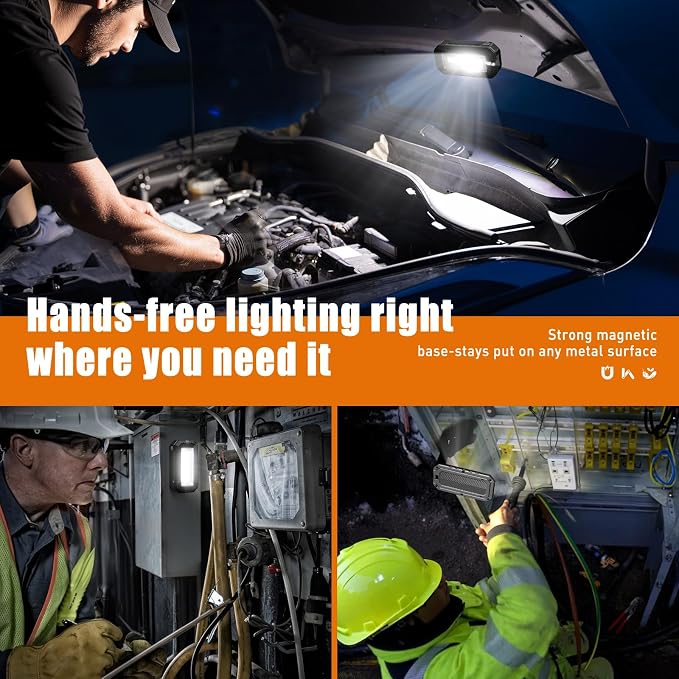 Rechargeable Work Light with Magnetic Base, 1200 Lumens LED Work Light - Image 5
