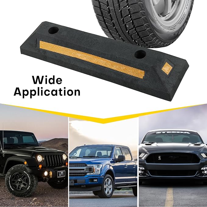 2 Pack Rubber Parking Guide Blocks | Heavy Duty Black Parking Blocks Parking - Image 6