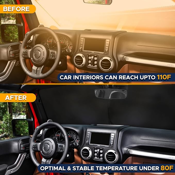 EcoNour Jeep Windshield Sunshade | Sun Visor - Image 6