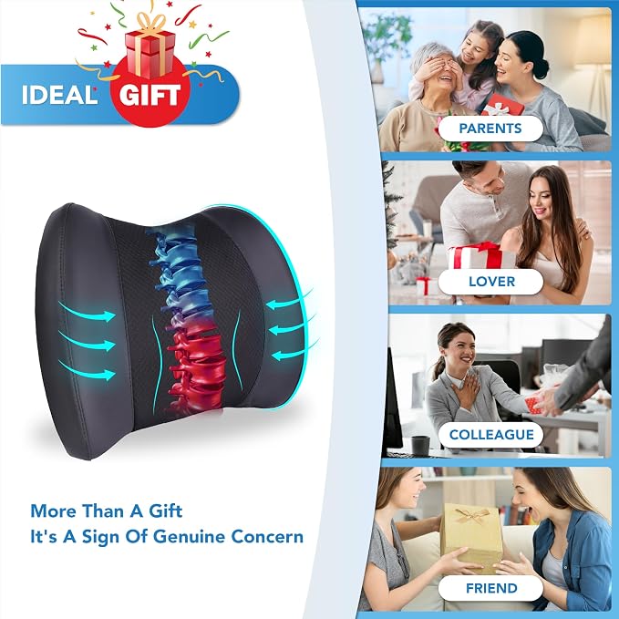 Lumbar Support Pillow for Car, Memory Foam Lumbar Pillow for Lower Back Pain - Image 6