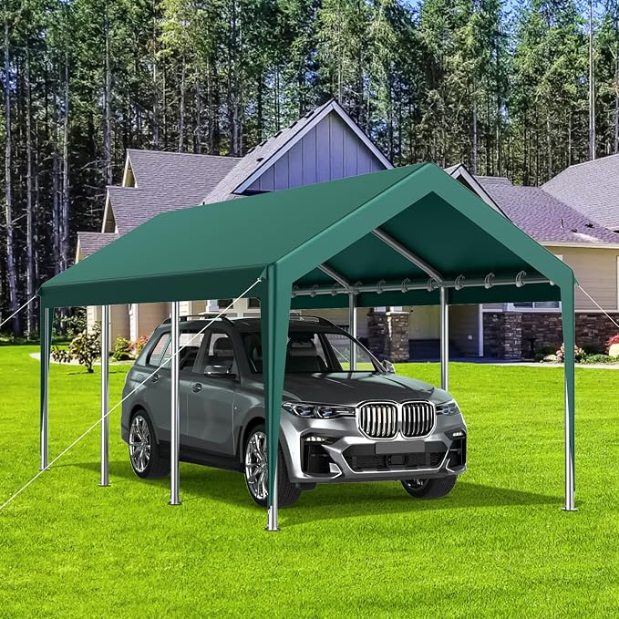 12x20FT Heavy Duty Carport Potable Car Canopy Garage Party Tent Boat Shelter - Image 6