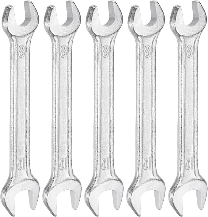 HARFINGTON 5pcs Double Open End Wrench 8mm x 10mm Metric 15 Degree Offset Angle by HARFINGTON