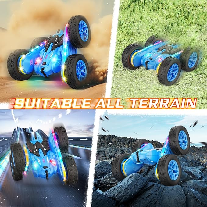 Remote Control Car, Rc Cars Stunt Kids Toys New Upgraded Strip Lights and - Image 4