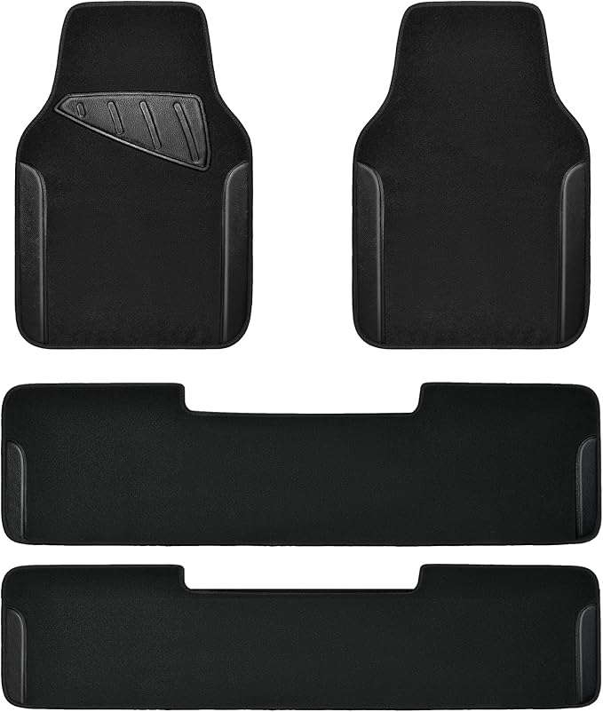 CAR PASS Waterproof Universal Faux Leather 3Row Car Floor Mats, Set of Vehicles by CARPASS
