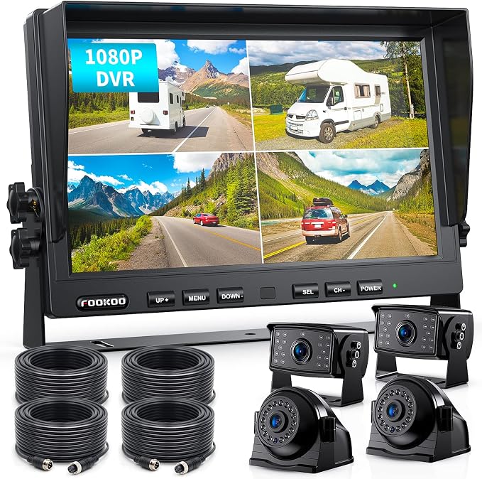 Fookoo Ⅱ 10" 1080P Wired Backup Camera System Kit by FOOKOO