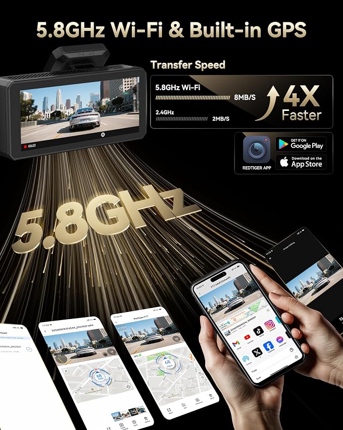 REDTIGER F77 4K+4K Dash Cam Front and Rear, Dual STARVIS 2 IMX678 HDR, Built-in - Image 6