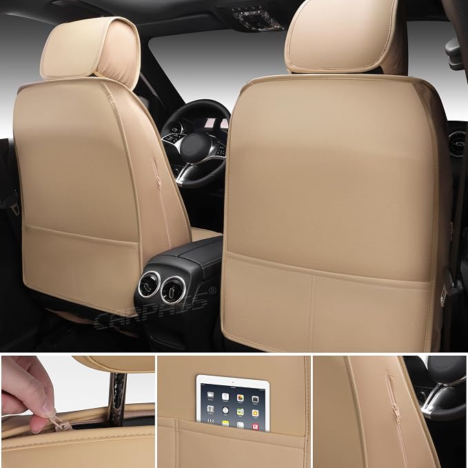 CAR PASS Nappa Leather Car Seat Covers Full Set, Luxury Seat Protector - Image 5