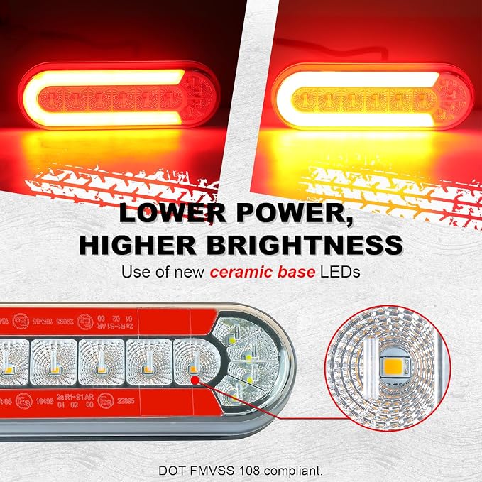 Agrieyes 6 Inch Oval LED Trailer Lights, Submersible Boat Trailer Light - Image 3