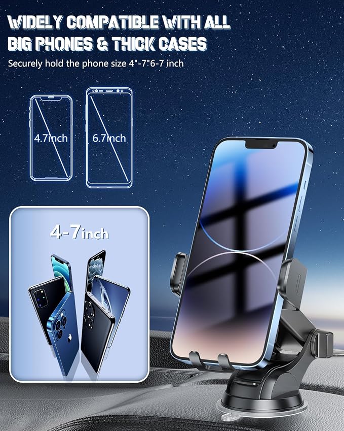 Wireless Car Charger, Fast Charging Phone Holder 3 in 1 Phone Mount Auto - Image 7