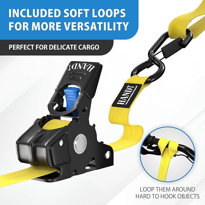 HandT USA Based Retractable Ratchet Straps 1in x 6ft - Image 5