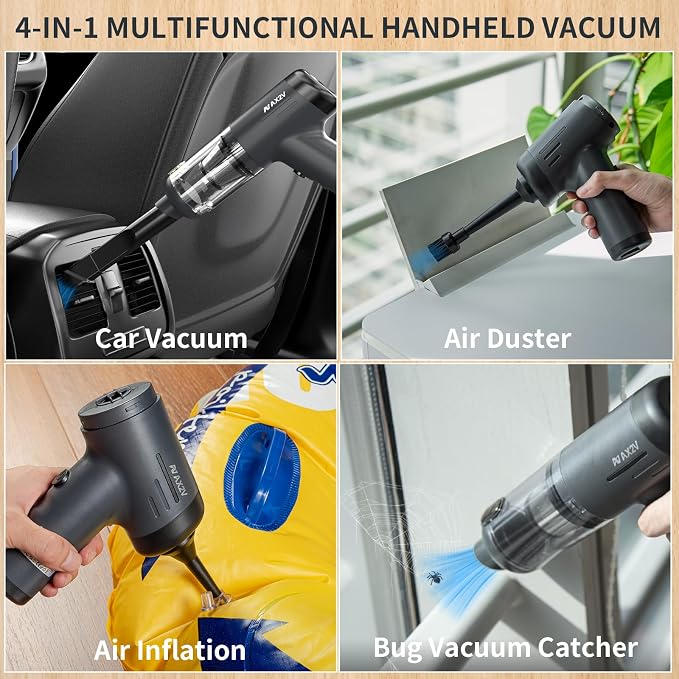 2-in-1 Car Vacuum&Air Duster, 80W/16kpa/12KRPM/30 Mins, High Powerful Dust - Image 6
