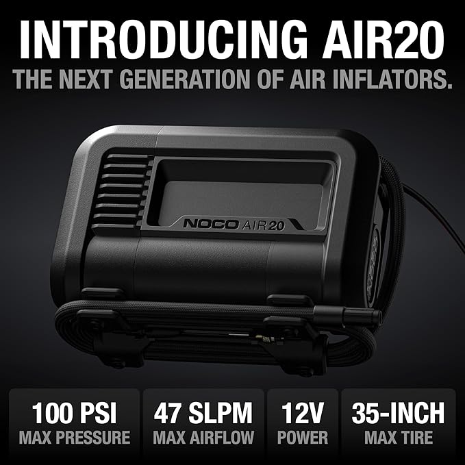 NOCO AIR20: UltraFast 20A Tire Inflator - 12V Portable Air Compressor Pump - Image 2