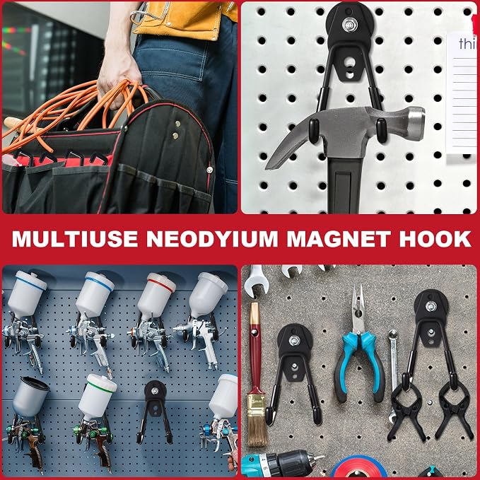 Landhoow Large Magnetic Hooks Heavy Duty Garage Magnet Hooks Strong Storage - Image 5