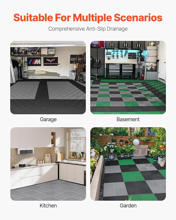 VEVOR Interlocking Drainage Mat, 15.7” x 15.7” Modular Interlocking Cushion - Image 6