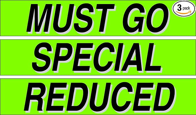 Ez-line Vinyl Windshield Stickers 3 Dozen 15 Inch Chartreuse Slogan Dealership by CarBowz